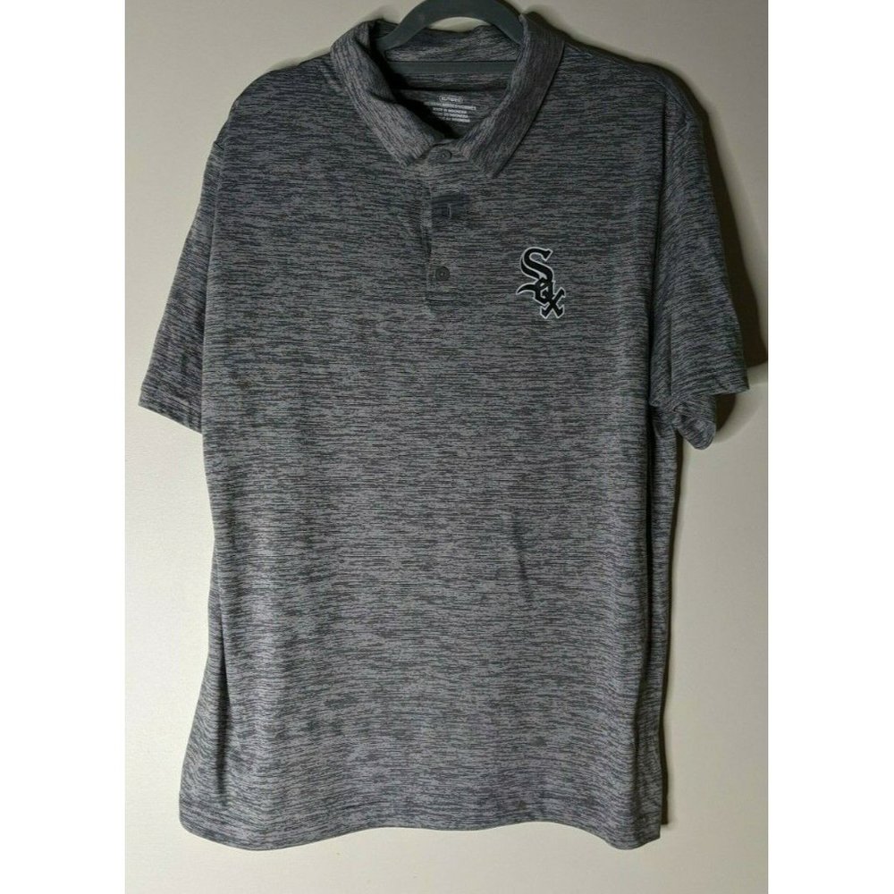 Chicago White Sox MLB Grey Short Sleeve Polo Shirt XL Genuine Merchandise EUC